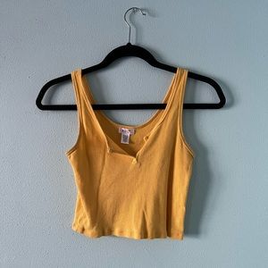 Yellow cropped tank top